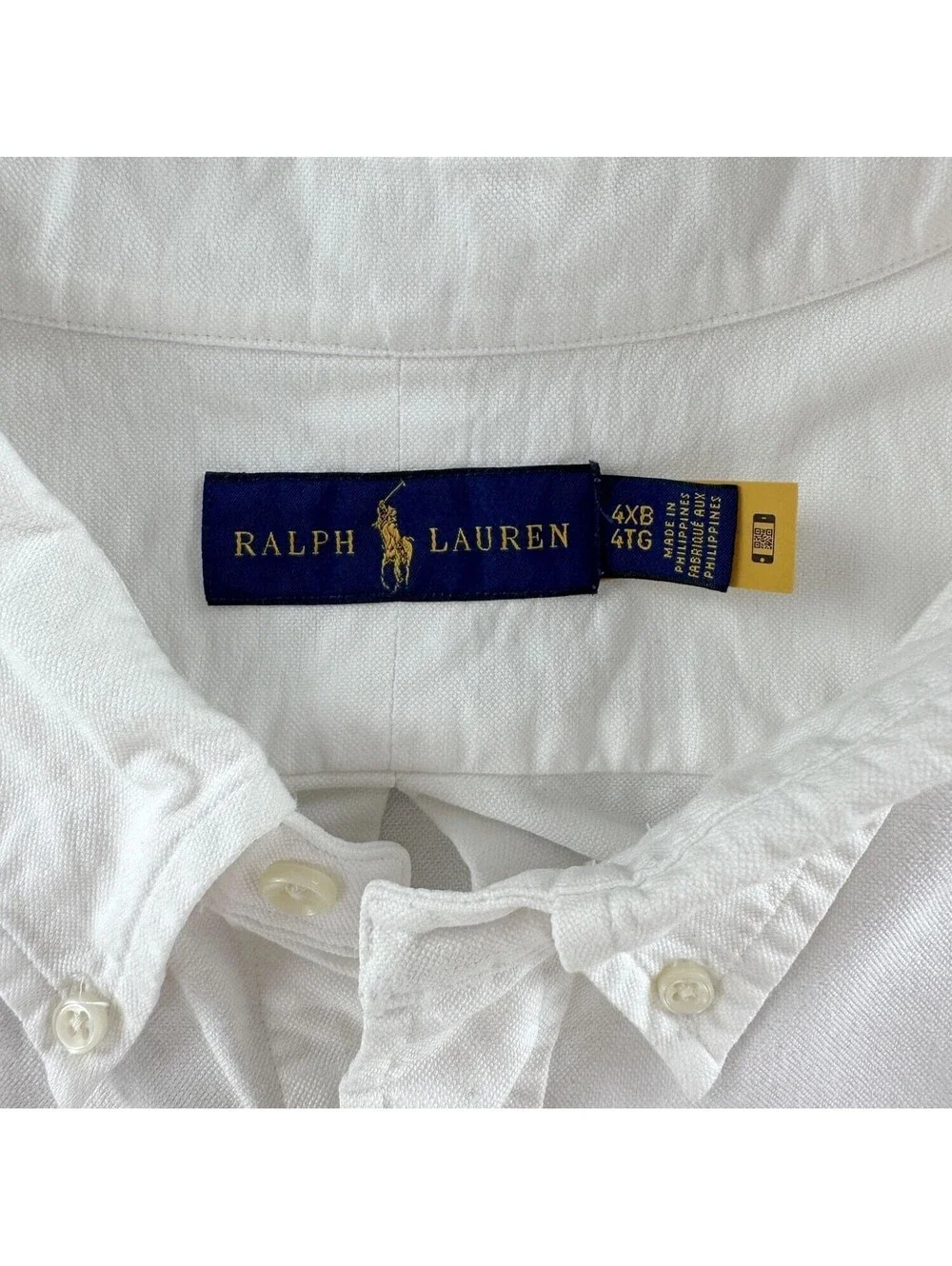 Polo Ralph Lauren White Oxford Cloth Button Down Shirt 4XB